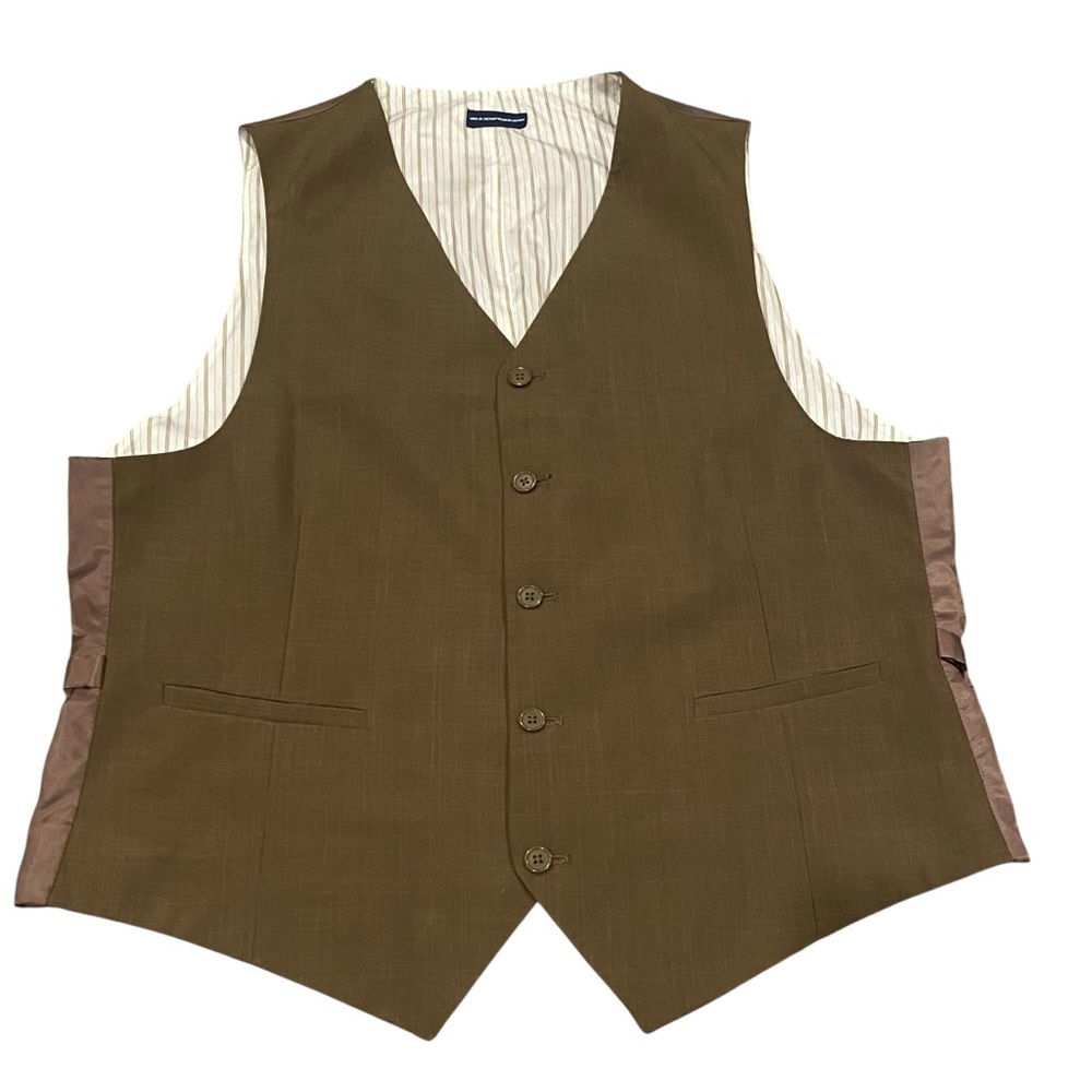 Stafford Men’s Suit Vest Brown Classic Fit Size Large